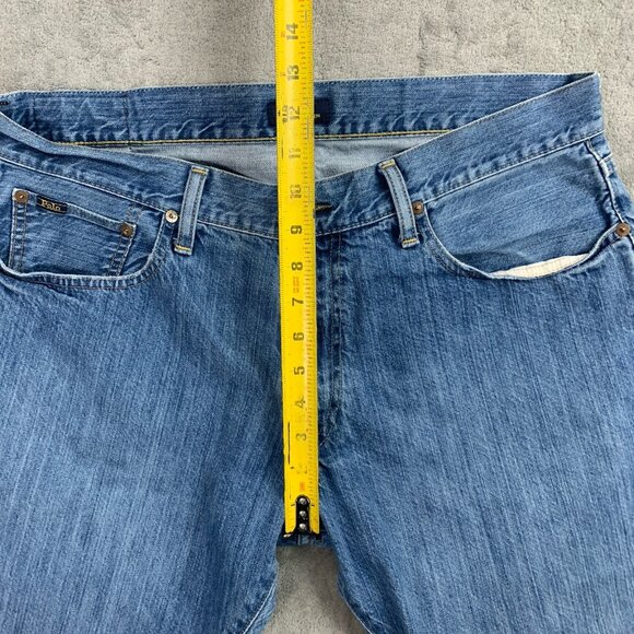 Polo Ralph Lauren Jeans Men 34x29” Blue Wash Cotton Hampton Relaxed Straight - Picture 8 of 15